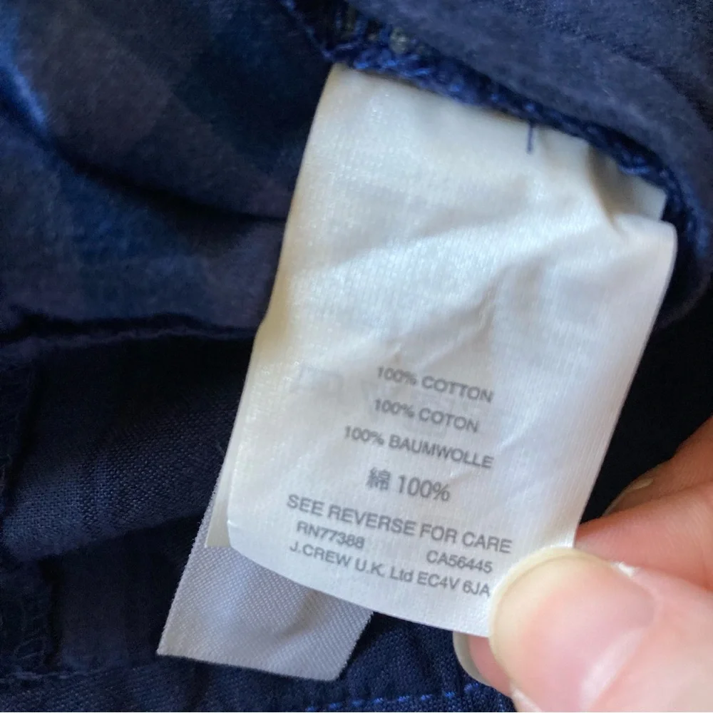J.Crew Men’s Patchwork Plaid Shorts in Navy Blue